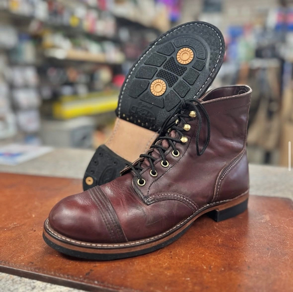 Dr. Sole cork half sole and heel combination rebuild, black