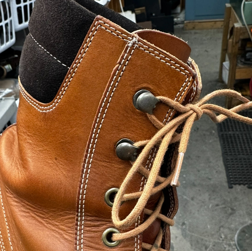 hiking boot repair examples leather patching speed hook replacement