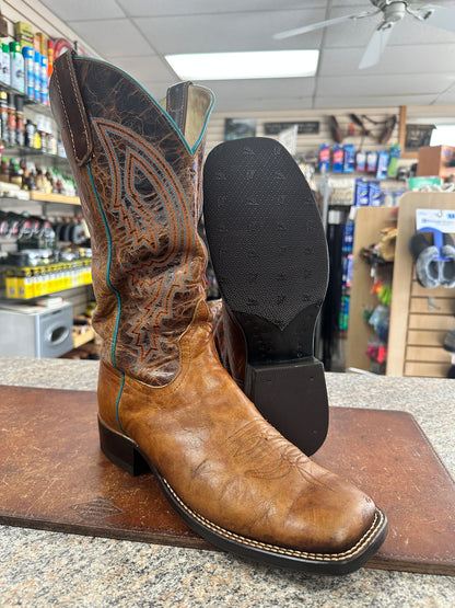 Leather sole and sole protector installed on a cowboy boot
