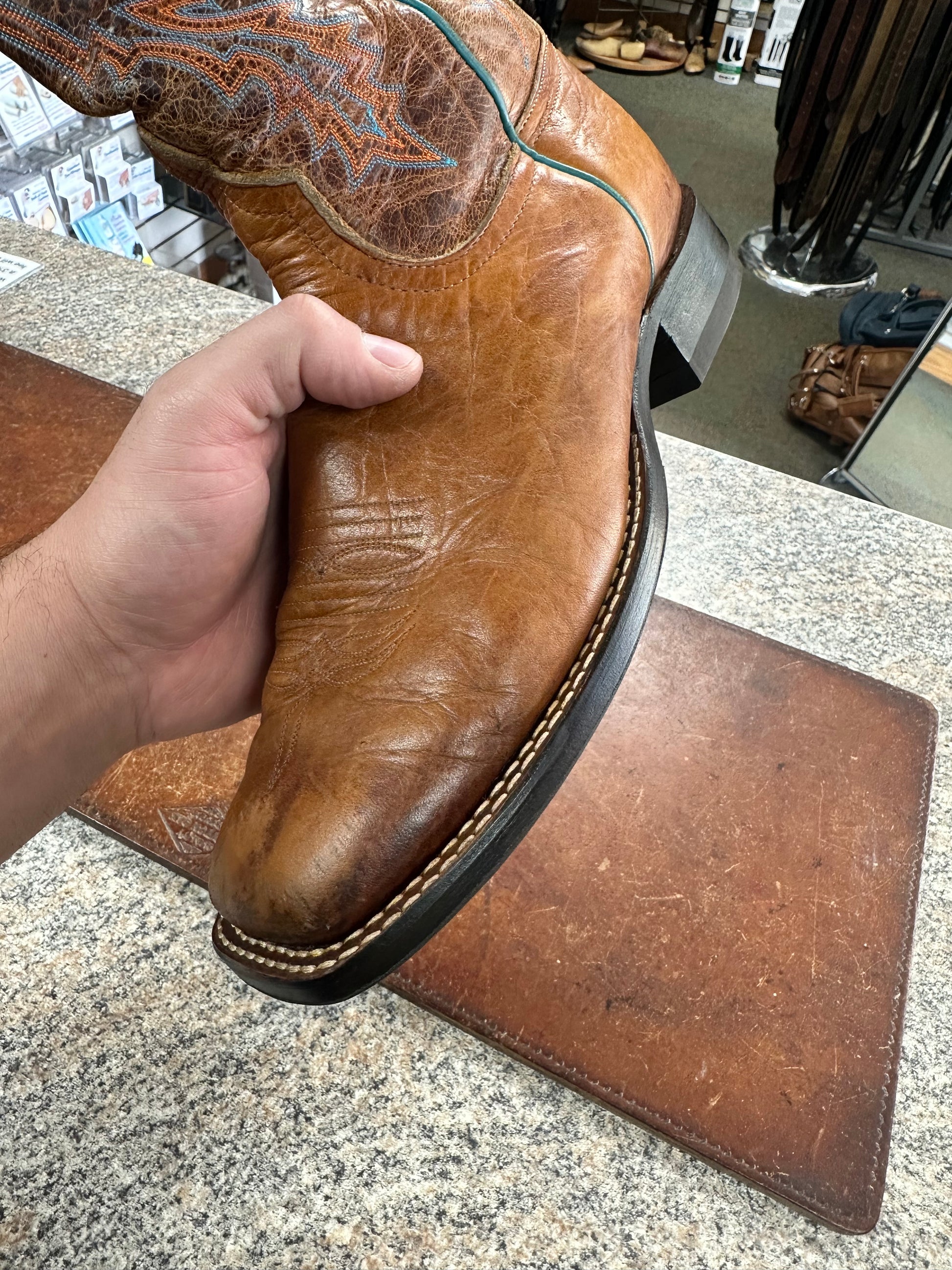 Cowboy boot sole edge after resole service