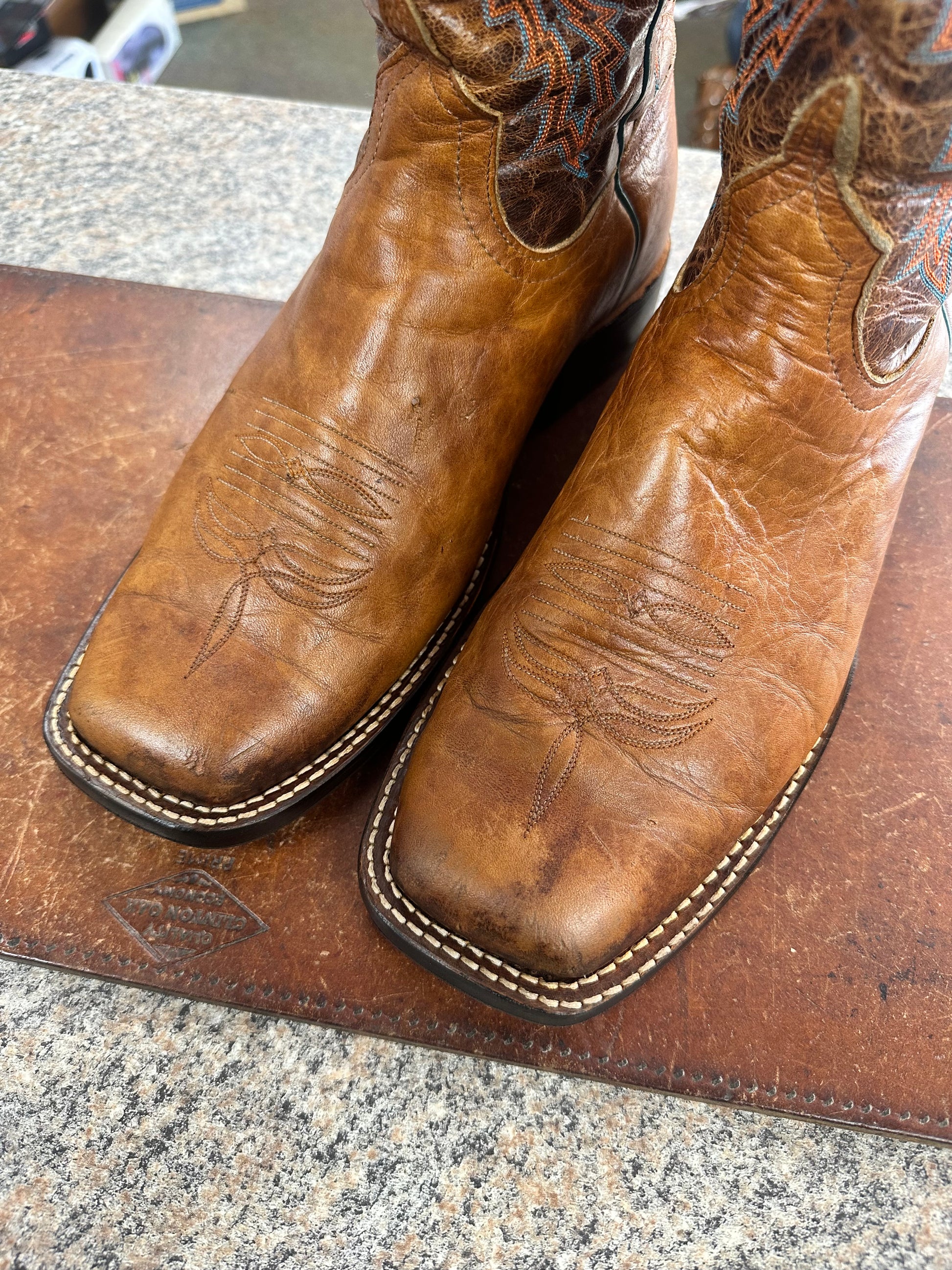 Cowboy boot after full leather resole - Fred's Shoe Repair